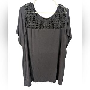 Lane Bryant,Blue Women's Top with Lace Detail,Size 26-28